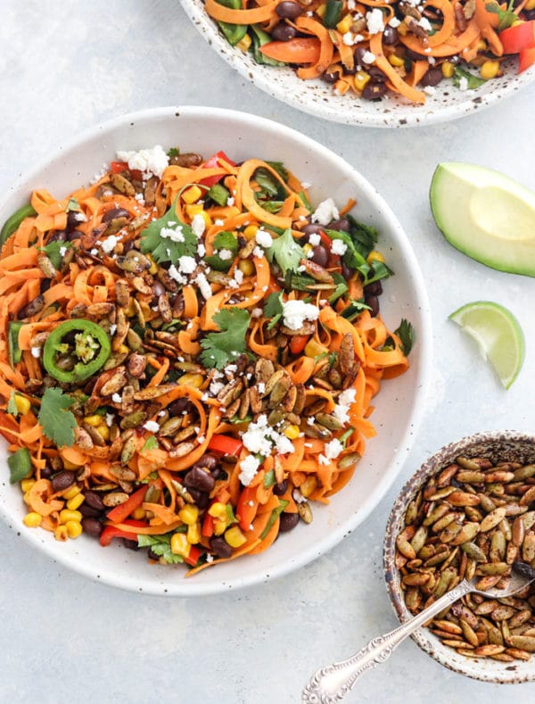 sweet potato noodles with black beans