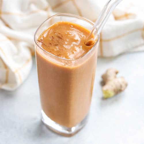 sweet potato smoothie in a glass