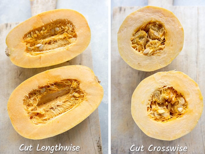 squash cut lengthwise vs crosswise