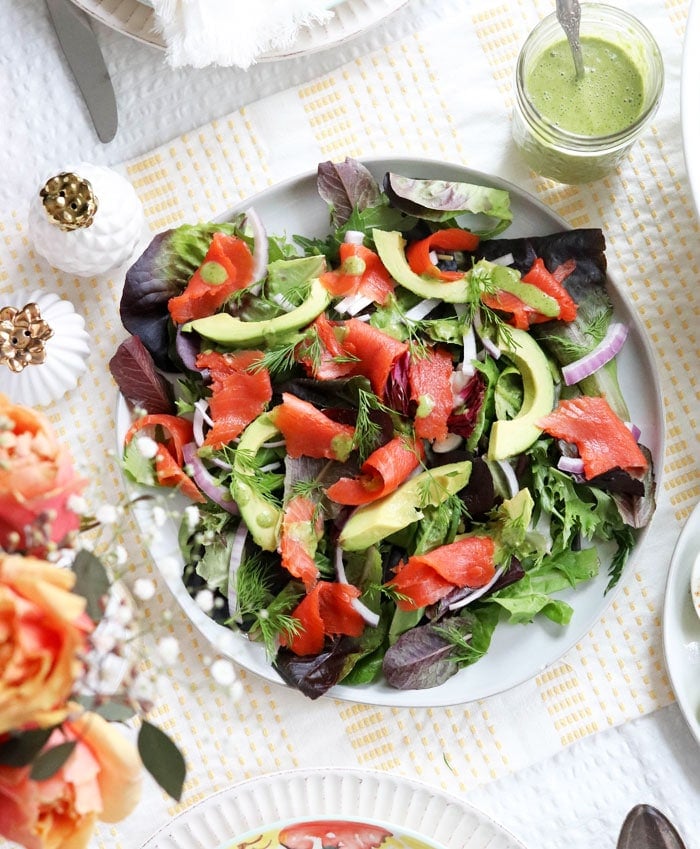 Smoked Salmon Salad (with an easy Dill Dressing ...