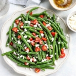 green bean salad on white plate