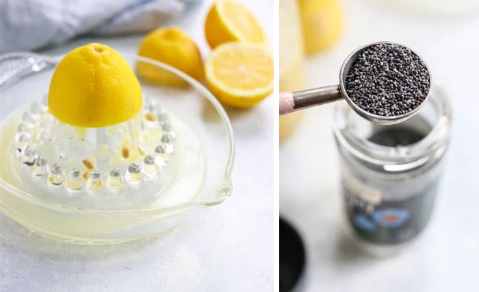 freshly squeezed lemons and poppy seeds