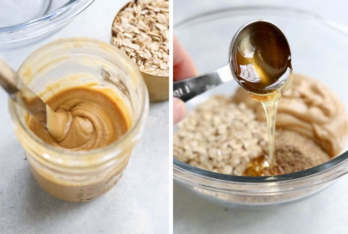 peanut butter and honey ingredients in bowl