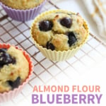 almond flour blueberry muffins pin for pinterest