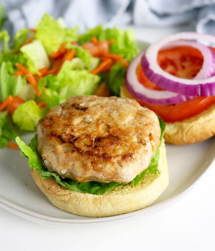 chicken burger with charred top