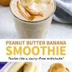 peanut butter banana smoothie pin