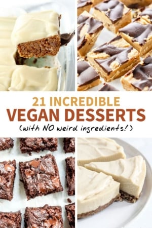 vegan desserts round up pin