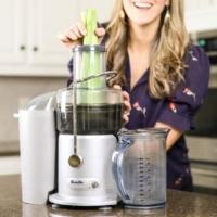 megan gilmore with centrifugal juicer by Breville