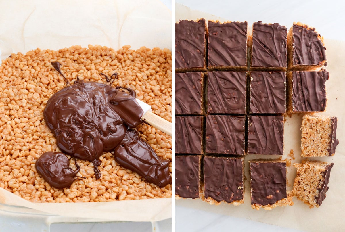 chocolate added to bars and sliced.