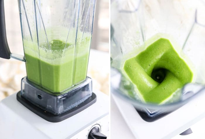 green detox smothie in a blender