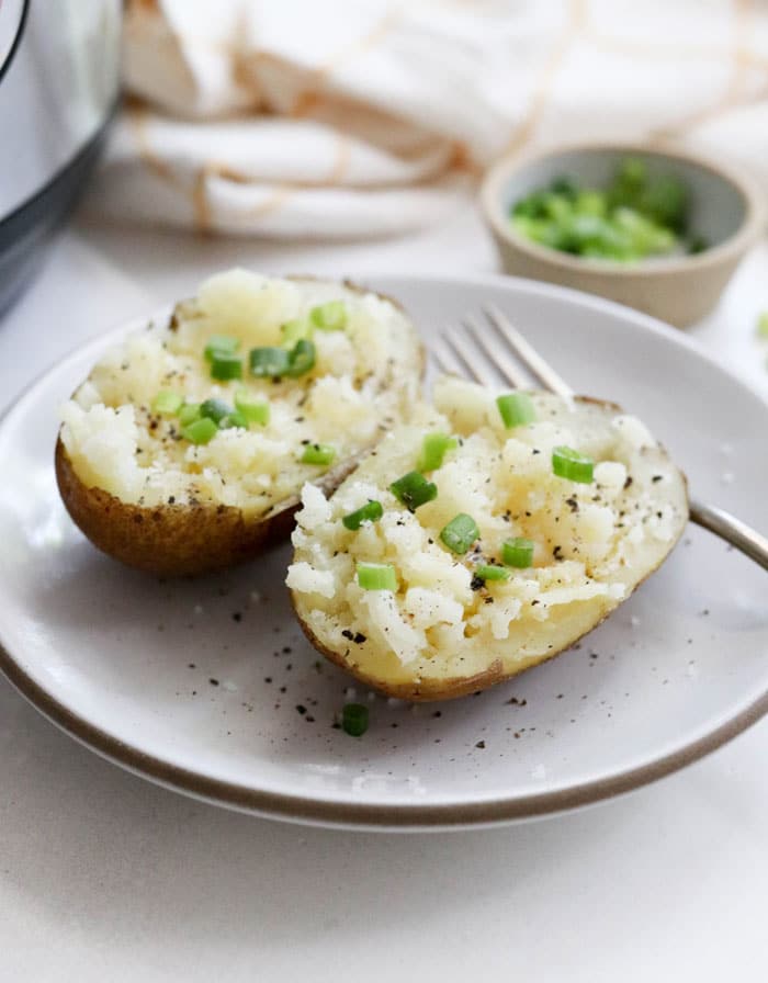 instant pot baked potatoes with green onions