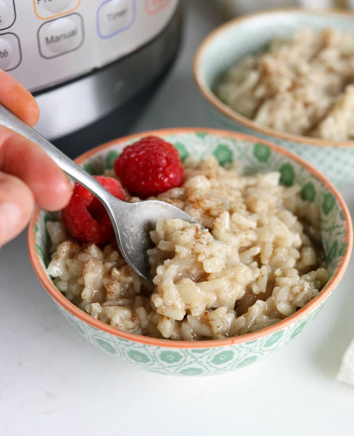 spoon in instant pot rice pudding