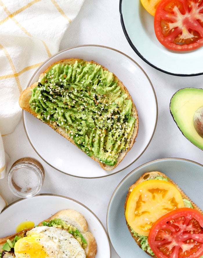 avocado toast with toppings