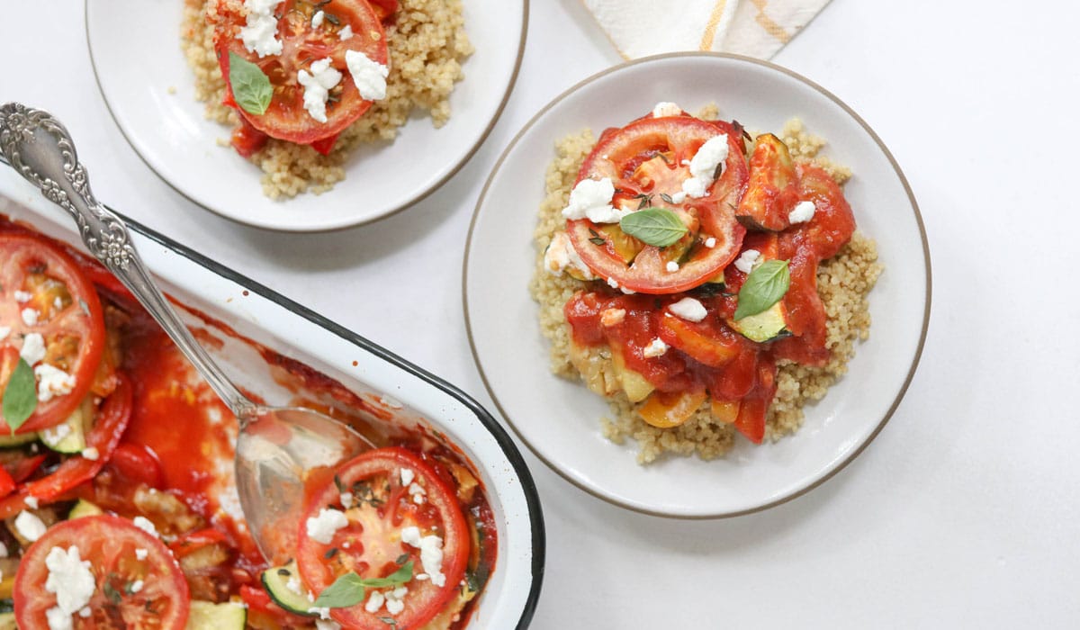 ratatouille served with quinoa