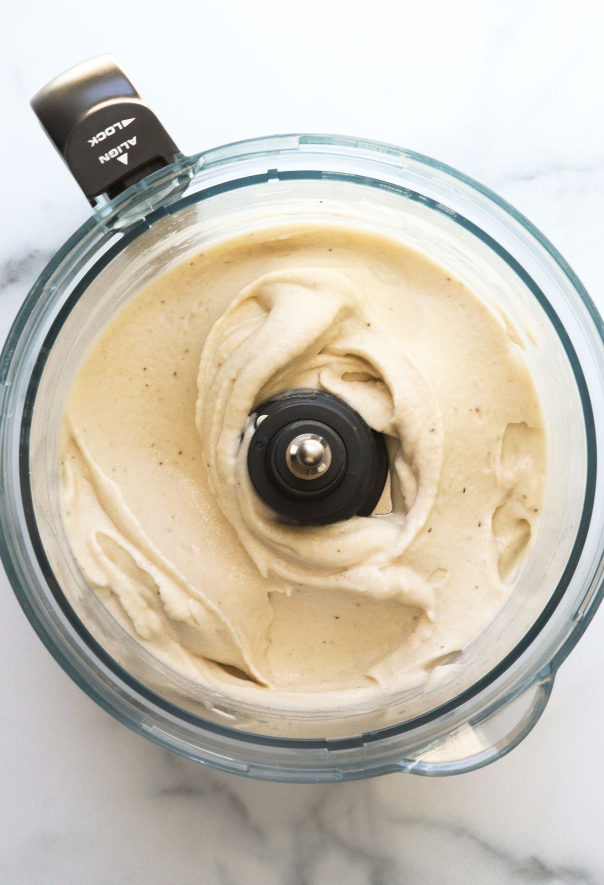 banana ice cream blended until smooth in a food processor.