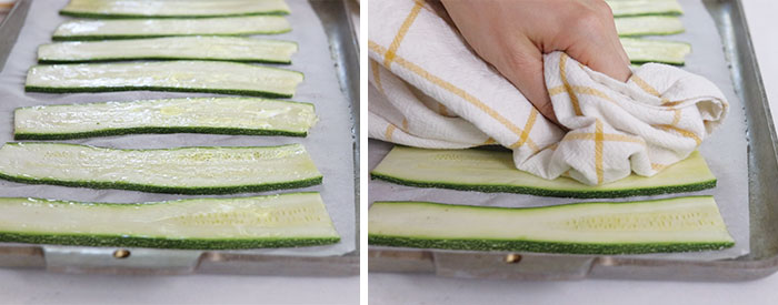 how to sweat zucchini slices