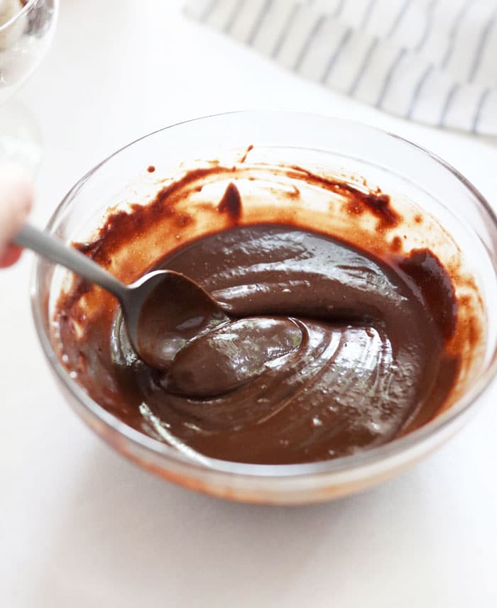 vegan hot fudge in a bowl