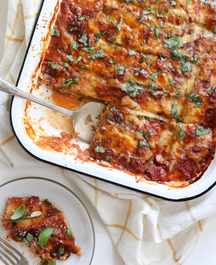 the best zucchini lasagna overhead