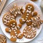 healthy gingerbread cookies on a plate labeled for pinterest.