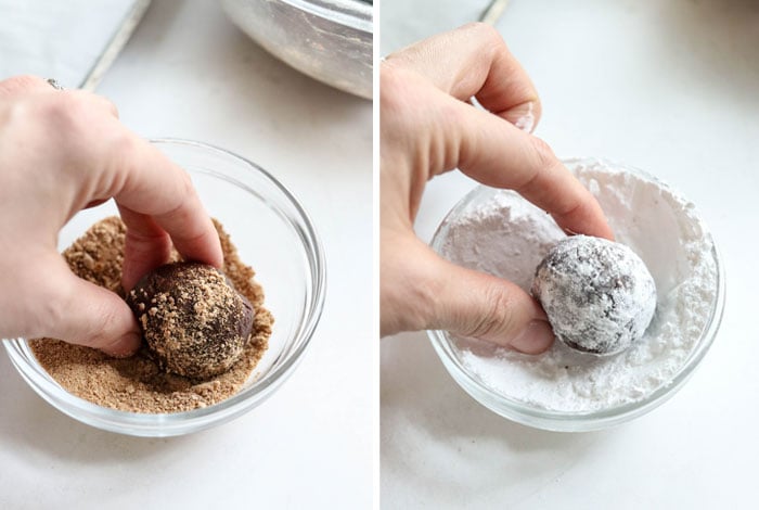 powdered sugar and coconut sugar balls