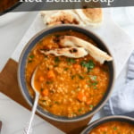 red lentil soup pin for pinterest.
