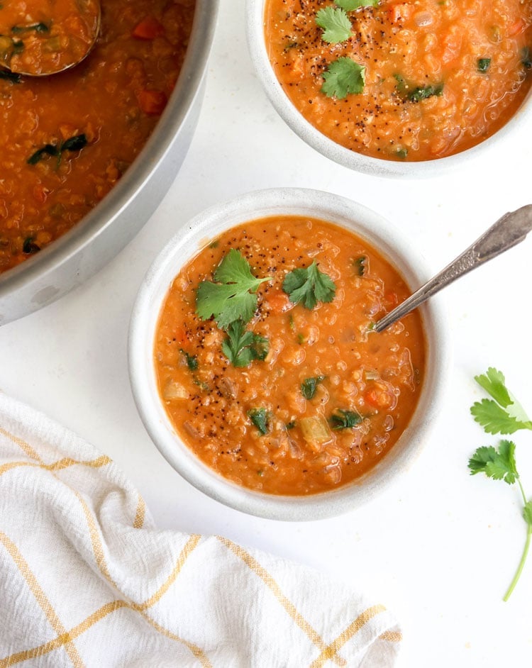 Simple Way to Spicy Red Lentil Soup Vegan