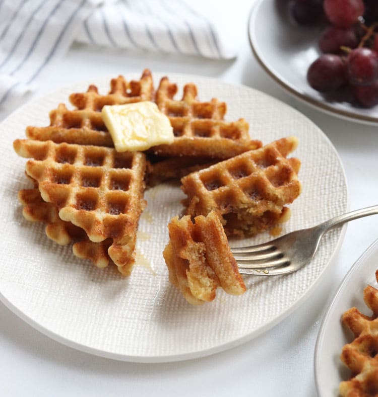 waffle with fork bite