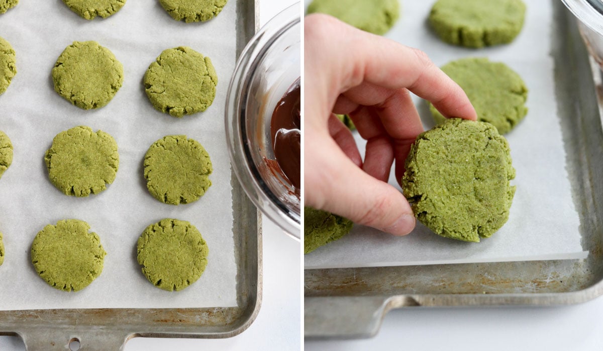 baked matcha cookies