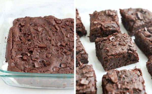 cooled and sliced black bean brownies