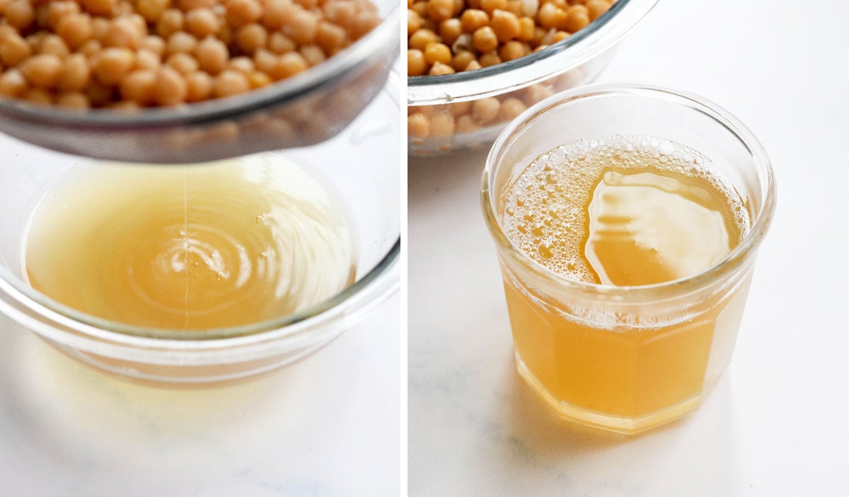 homemade aquafaba in a jar