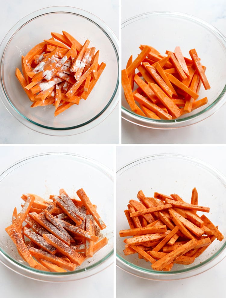 how to coat sweet potato fries with seasoning