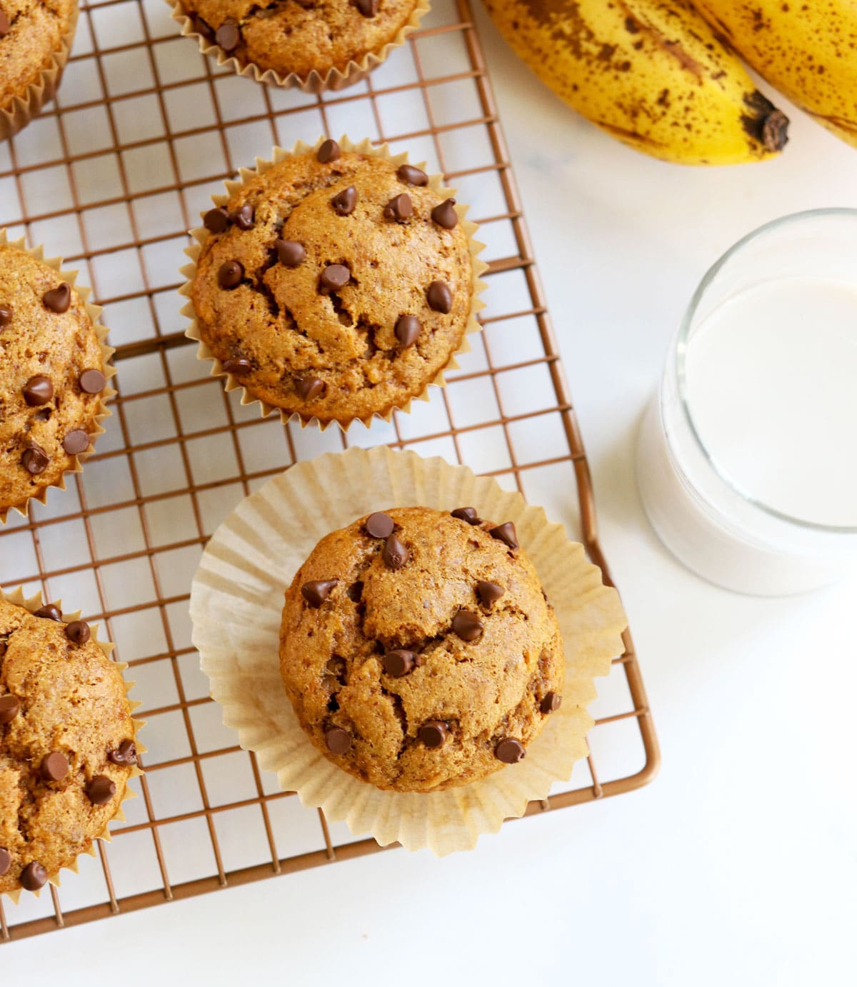 gluten free banana muffins on cooling rack