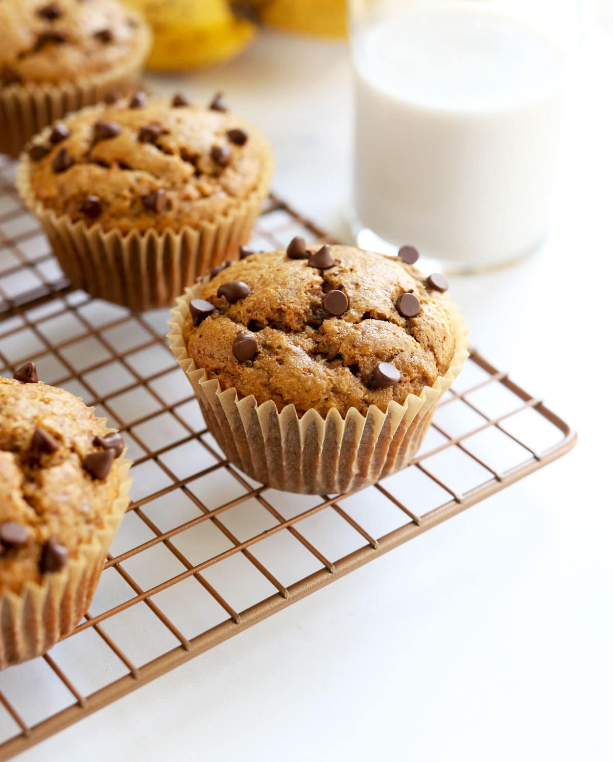 gluten free banana muffins on wire rack