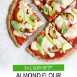 almond flour pizza crust pin for pinterest