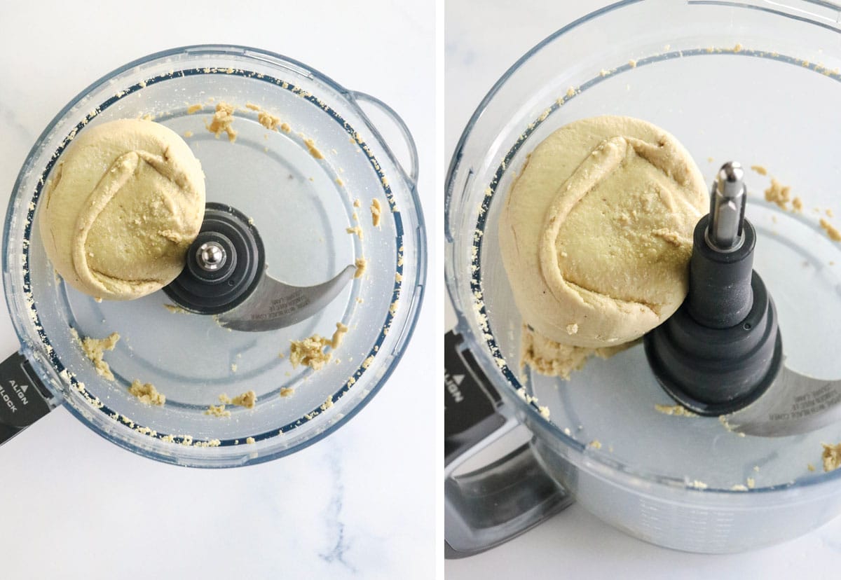 ball of cashew butter in the food processor