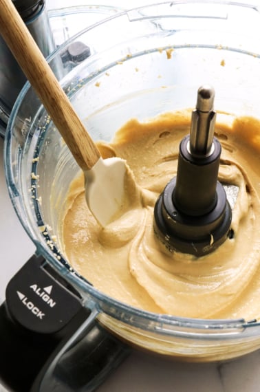 cashew butter blended in a food processor with spatula.