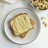cashew butter spread on toast