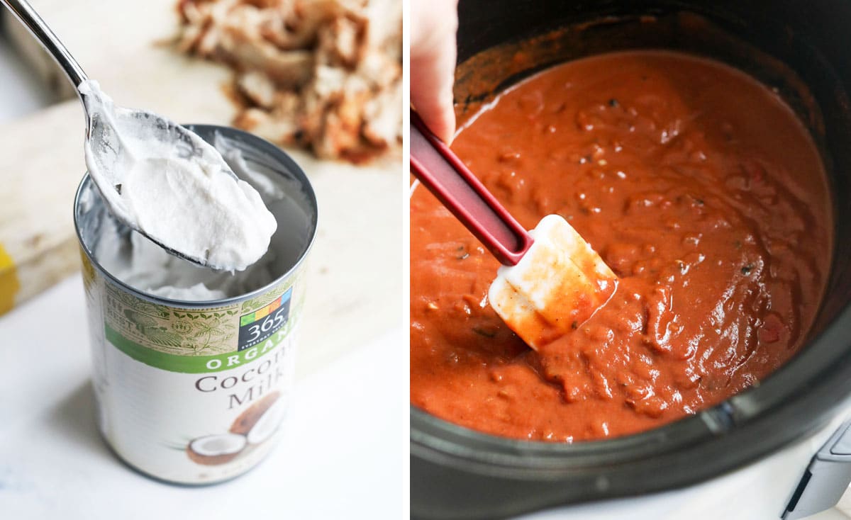 cashew cream in a can and added to the tomato sauce