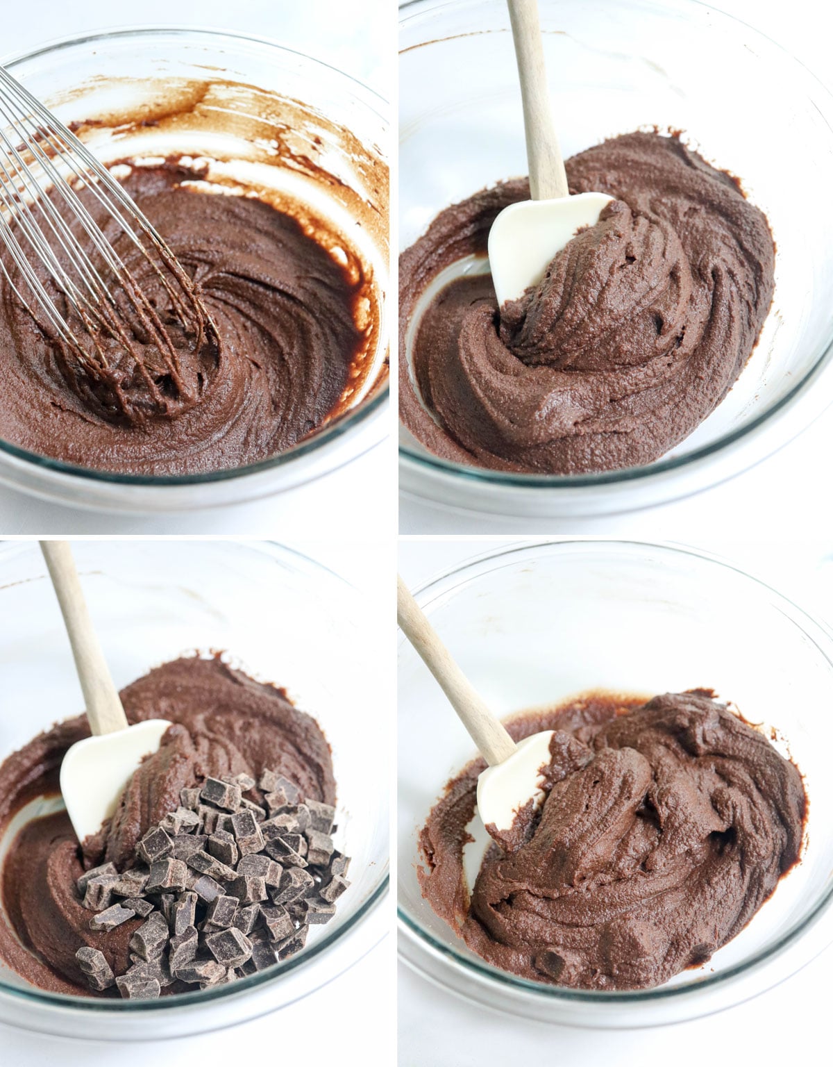 thick brownie batter with chocolate chips added