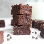 3 coconut flour brownies stacked