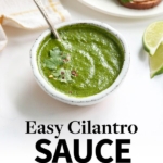 cilantro sauce pin for pinterest