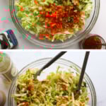 Add Asian coleslaw and throw it into a glass bowl.