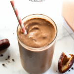 chocolate date smoothie pin for pinterest.
