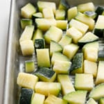 frozen zucchini on pan