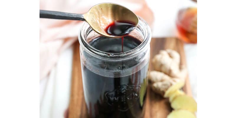 elderberry syrup stored in jar