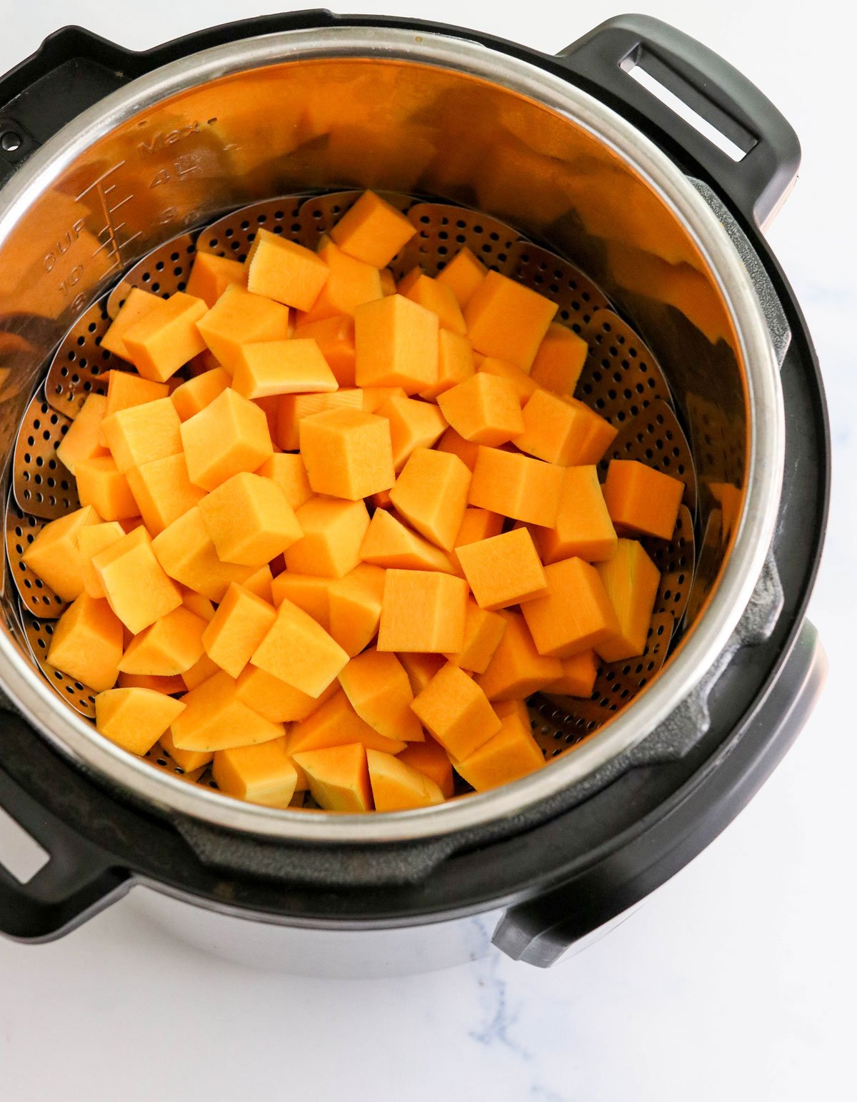 cubed butternut squash in the Instant Pot