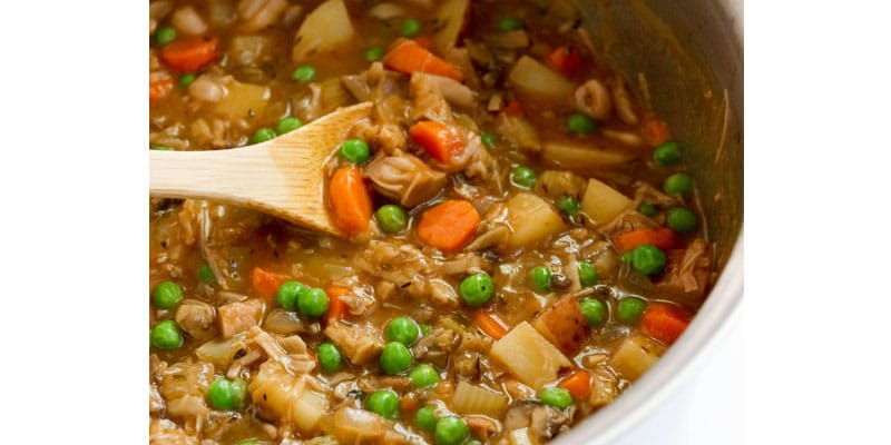 peas added to stew