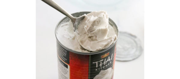 solid coconut cream scooped from can