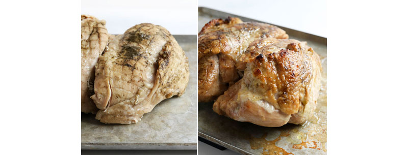 before and after broiling the turkey breast