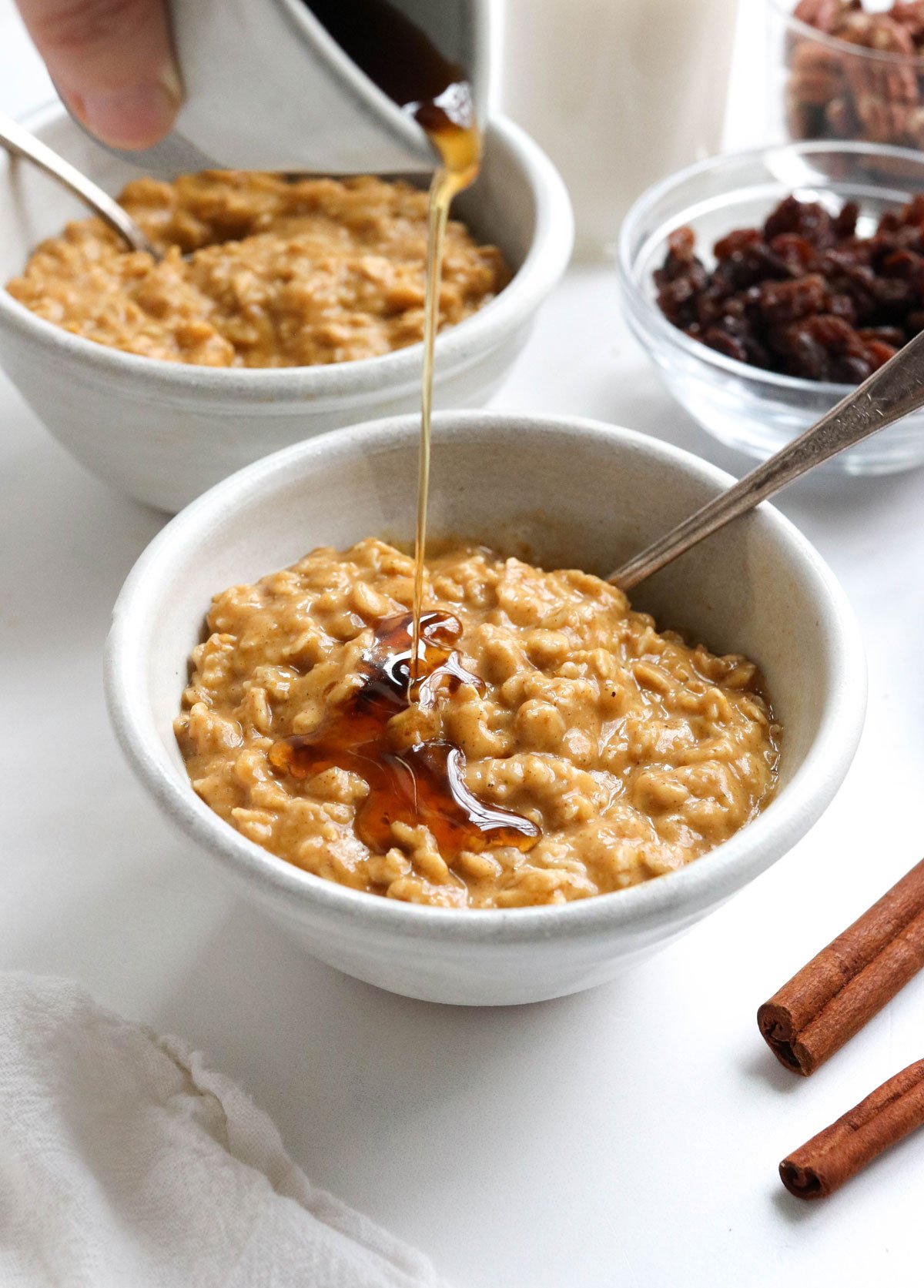 maple syrup added to oatmeal